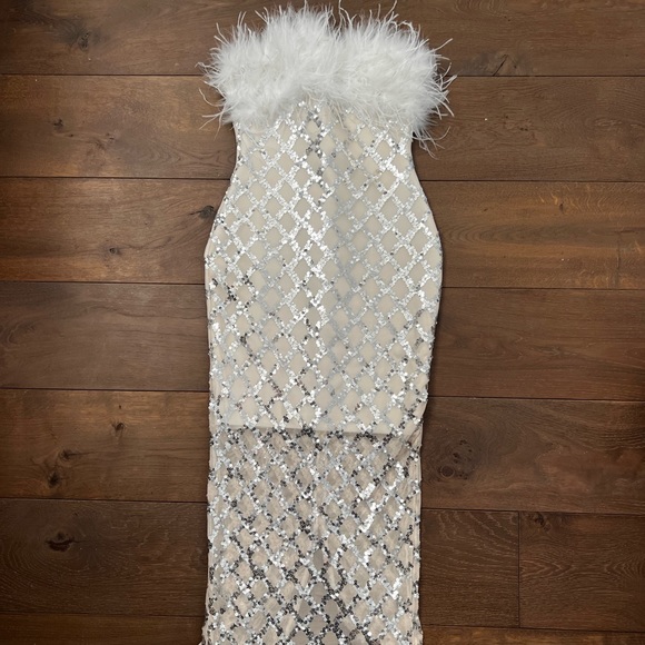 Mew Mews Ansley Sequin Feather Bandage Dress - Picture 3 of 6